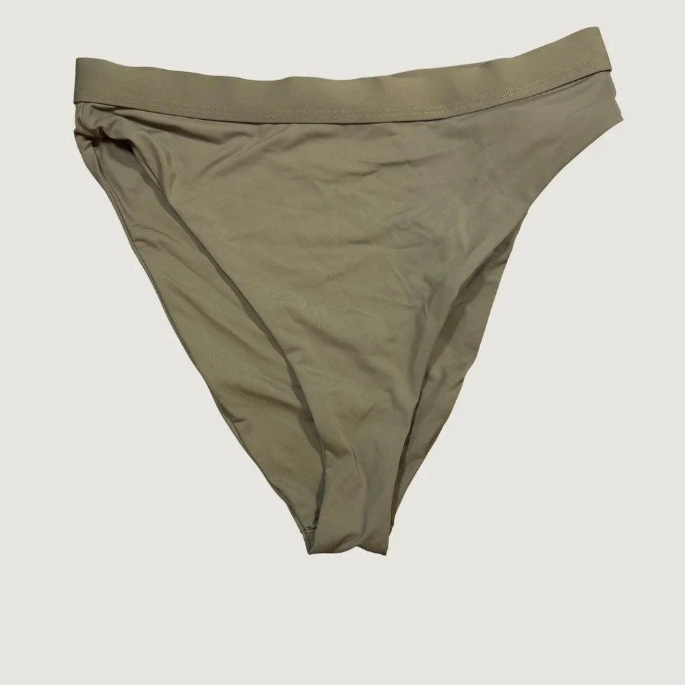 Dippin' Daisy's Bikini Bottoms Size Small Olive Green High‎ Waisted Cheeky New